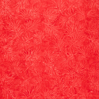 Tonga Batiks - Celebrity Spikey Leaves Water Marks Red Yardage
