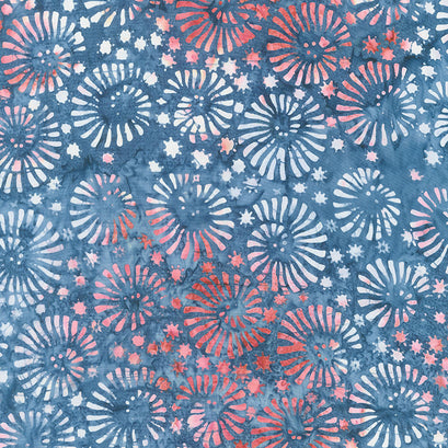Tonga Batiks - Firework Snazzy Swirls Patriot Yardage