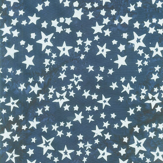 Tonga Batiks - Firework Stars of All Sizes Navy Yardage