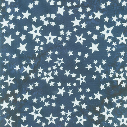Tonga Batiks - Firework Stars of All Sizes Navy Yardage