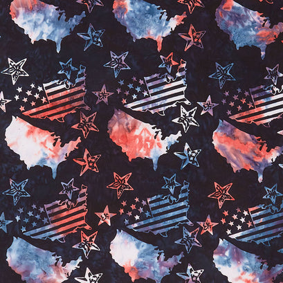 Tonga Batiks - Honor Patriotic USA and Stars America Yardage