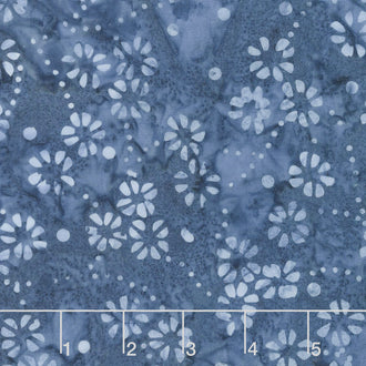 Tonga Batiks - Skyview Delicate Flowers Blue Yardage
