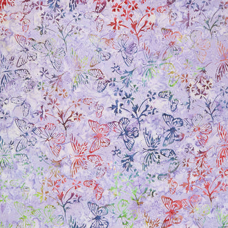 Tonga Batiks - Tulip Butterflies Hyacinth Yardage