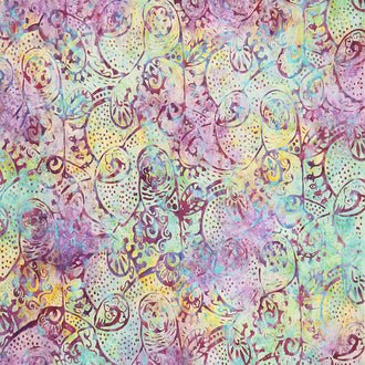 Tonga Batiks - Tulip Psychedelic Florals Pistachio Yardage