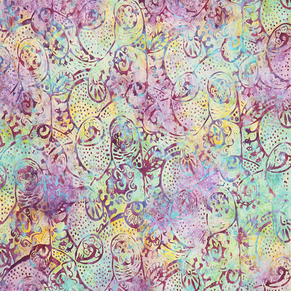 Tonga Batiks - Tulip Psychedelic Florals Pistachio Yardage