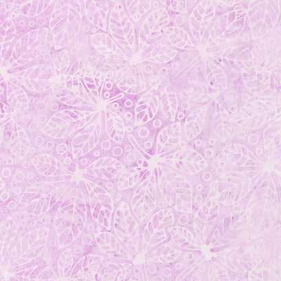 Tonga Batiks - Tulip Summer Leaves Lilac Yardage