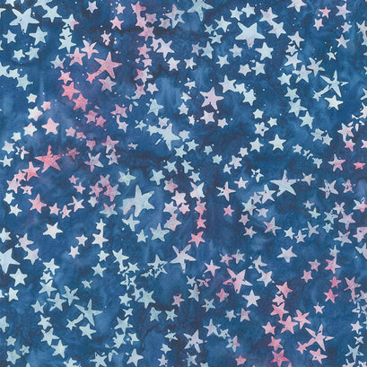 Tonga Batiks Wide - Stars Navy Yardage