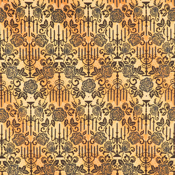 Totally Twilight - Candelabra Ember Metallic Yardage