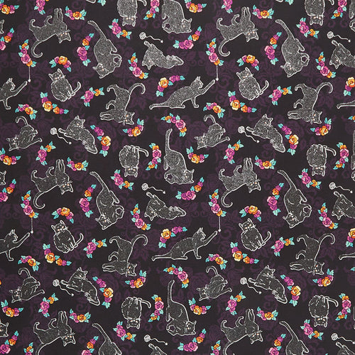 Totally Twilight - Cats Night Metallic Yardage