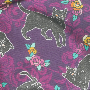 Totally Twilight - Cats Plum Metallic Yardage