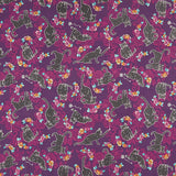 Totally Twilight - Cats Plum Metallic Yardage