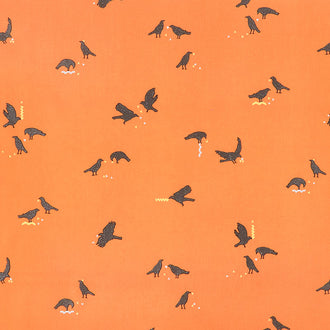 Totally Twilight - Crows Pumpkin Metallic Yardage