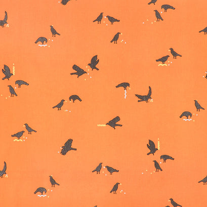Totally Twilight - Crows Pumpkin Metallic Yardage