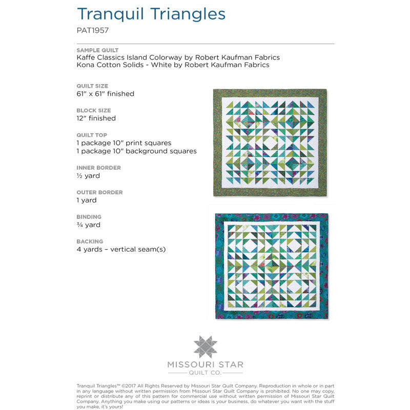Tranquil Triangles Quilt Pattern by Missouri Star