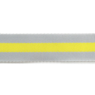 Tula Pink 1 1/2" Webbing - Grey and Neon Yellow