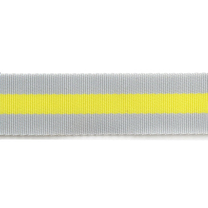 Tula Pink 1 1/2" Webbing - Grey and Neon Yellow