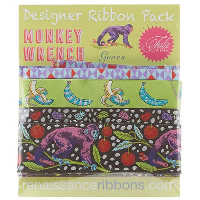 Tula Pink Monkey Wrench Designer Ribbon Pack - Guava