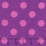 Tula Pink's All Stars - Pom Poms & Stripes Foxglove Yardage Primary Image