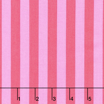 Tula Pink's All Stars - Pom Poms & Stripes Tent Stripe Poppy Yardage Primary Image