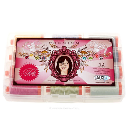 Tula Pink's Premium Collection Aurifil 50 WT Cotton Thread - 12 Large Spool Pack