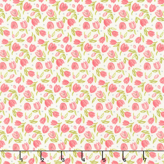 Tulip Tango - Tiny Tulip Cream Yardage