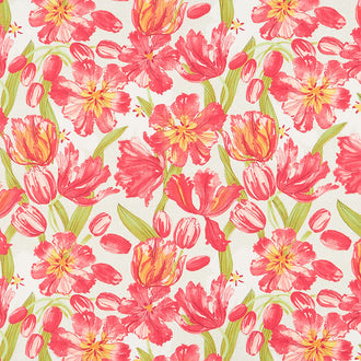 Tulip Tango - Tulips Cream Yardage