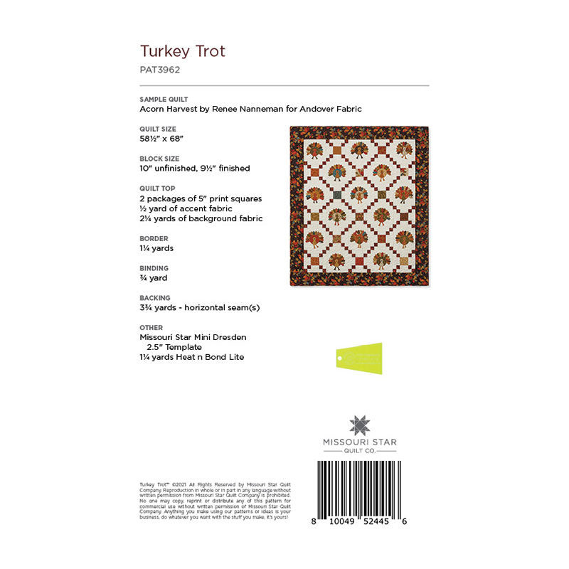 Turkey Trot Quilt Pattern by Missouri Star