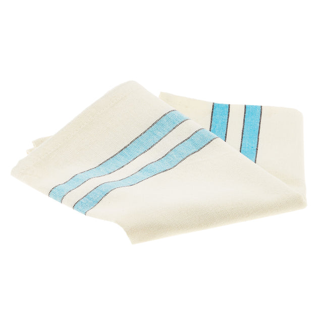 Turquoise Stripe Cream Tea Towel Primary Image
