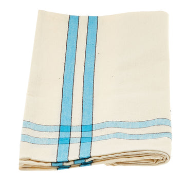 Turquoise Stripe Cream Tea Towel Alternative View #1