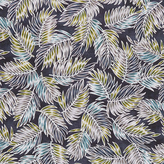 Turtle Bay - Tossed Palm Leaves Navy Yardage