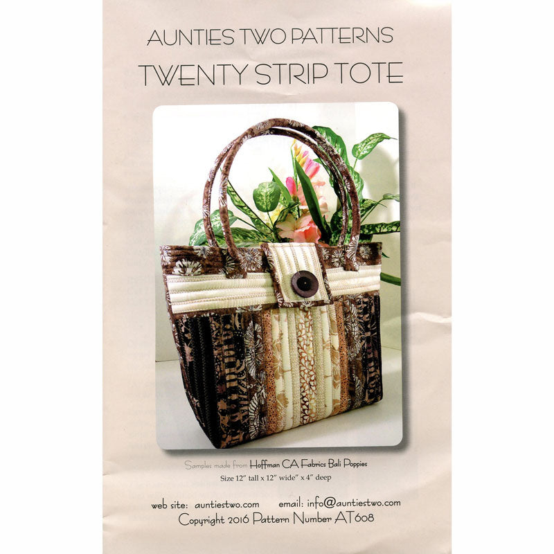 Twenty Strip Tote with Handles Pattern with Handle Tubing