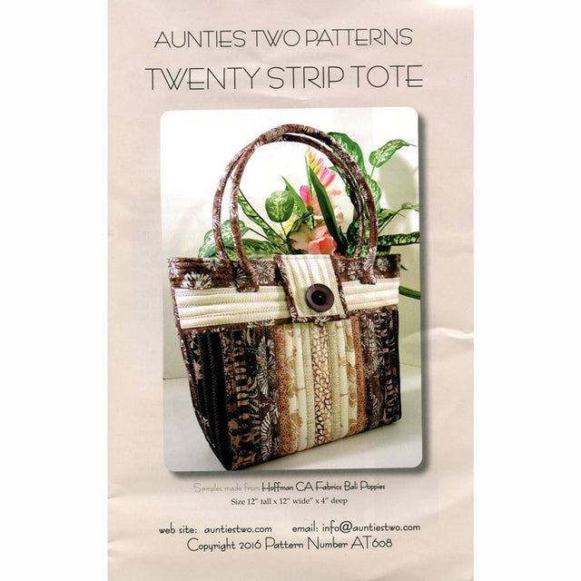 Twenty Strip Tote with Handles Pattern with Handle Tubing