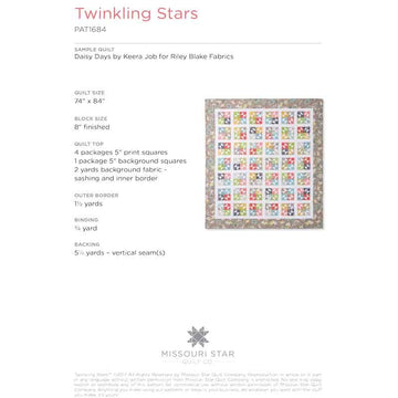 Twinkling Stars Quilt Pattern by Missouri Star