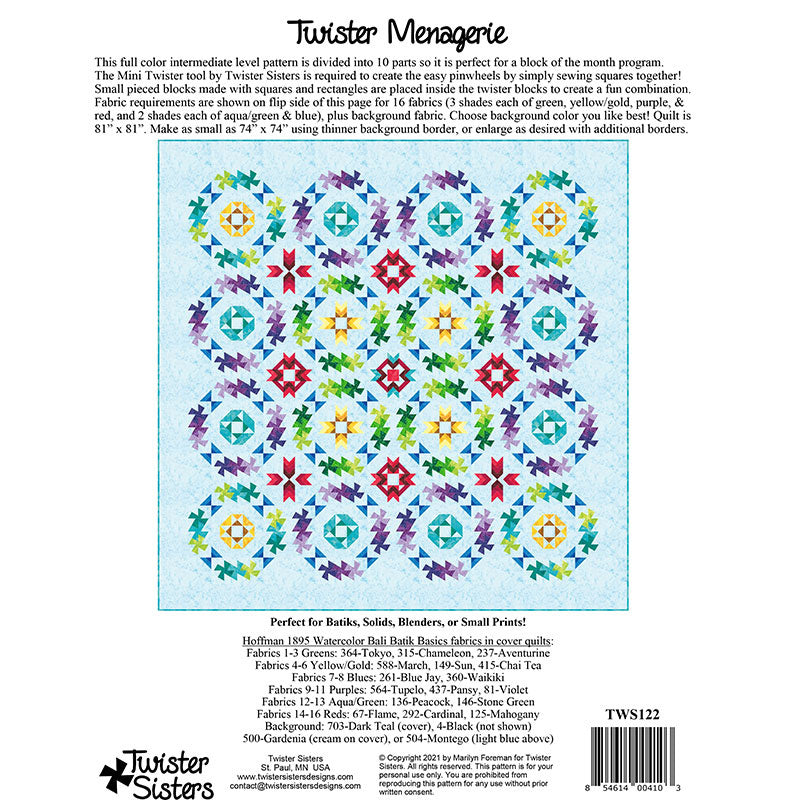 Twister Menagerie Pattern