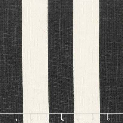 Urban Cottage - Wovens Slub Stripe Ivory Black 54" Wide Yardage
