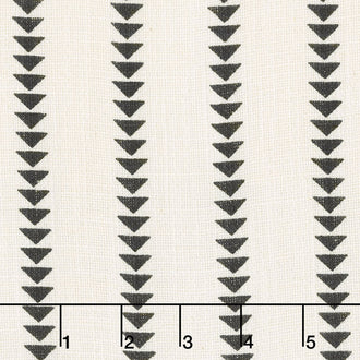 Urban Cottage - Wovens Slub Triangle Stripe Ivory Black 54" Wide Yardage
