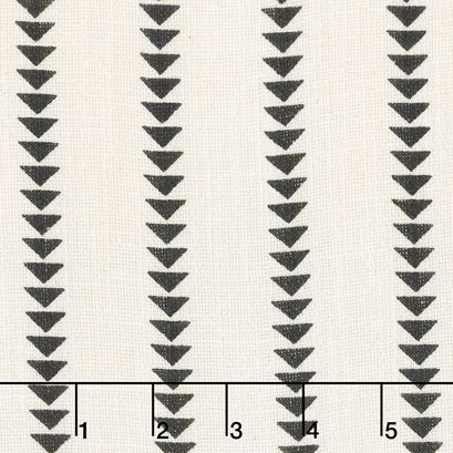 Urban Cottage - Wovens Slub Triangle Stripe Ivory Black 54" Wide Yardage
