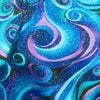 Utopia - Swirls Blue Metallic Yardage
