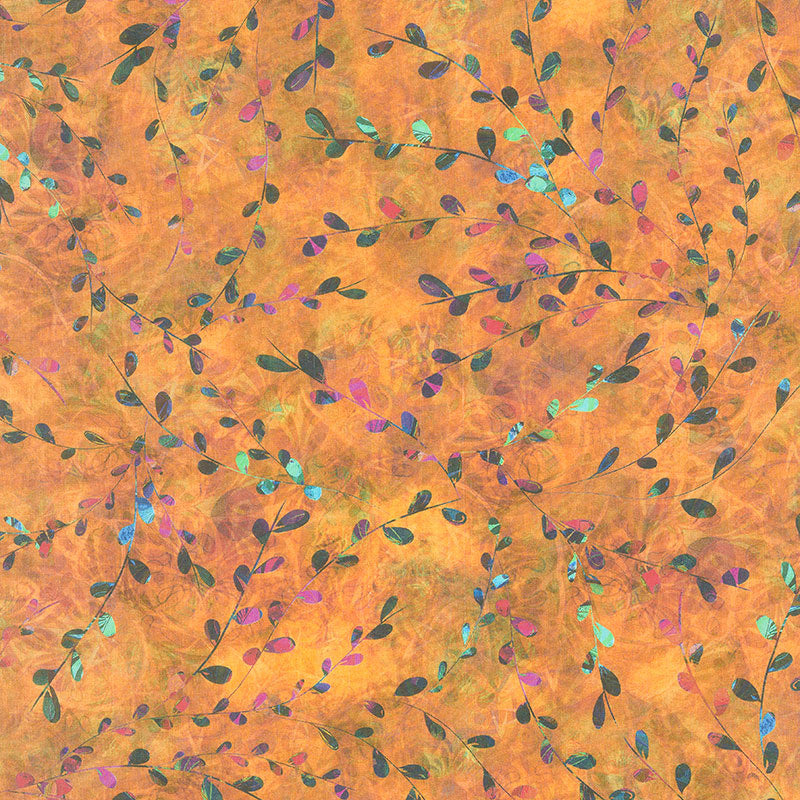 Venice - Leaves Marigold Digitally Printed Yardage