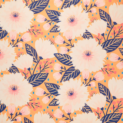 Vibrant Blooms - Canvas Dahlia Party Gold Yardage