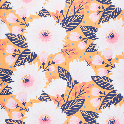 Vibrant Blooms - Dahlia Party Gold Yardage