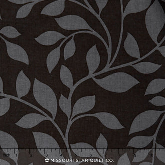 Vine - Charcoal on Black 108" Yardage