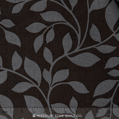 Vine - Charcoal on Black 108" Yardage
