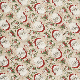 Vintage Christmas - Santa Toile Cream Yardage