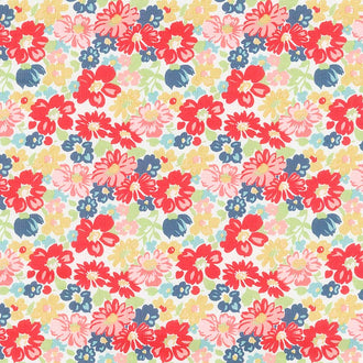 Vintage Happy 2 - Main Red Yardage