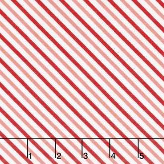 Vintage Holiday - Bias Candy Stripe Red Pink Flannel Yardage