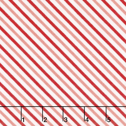 Vintage Holiday - Bias Candy Stripe Red Pink Flannel Yardage