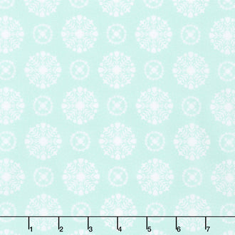 Vintage Holiday - Snowflakes Aqua Yardage