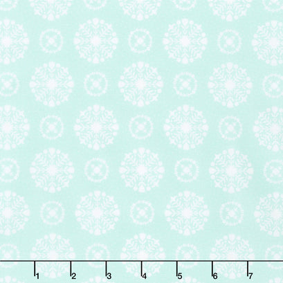 Vintage Holiday - Snowflakes Aqua Yardage