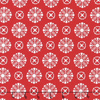 Vintage Holiday - Snowflakes Red Yardage